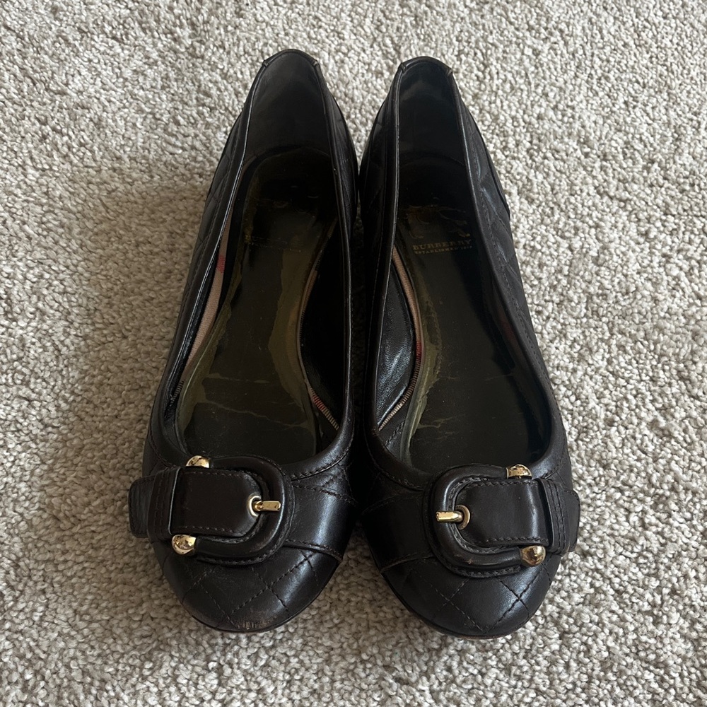 Burberry | Brown Quilted Flats